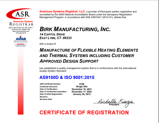 BirkMfg AS9100 Certificate Dec 2021